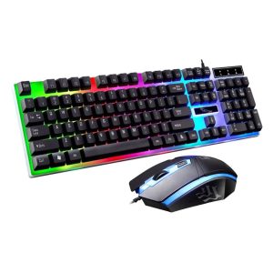 G21 Wired USB Gaming Keyboard Rainbow Mouse and Keyboard Combo Set with Mechanical Backlit Keyboard and Mouse Set 7