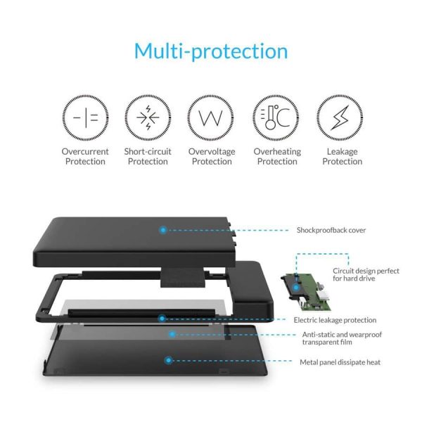 ORICO 2. 5 inch SATA to USB 2. 0 External Hard Drive Enclosure 2588US V1 BK 4