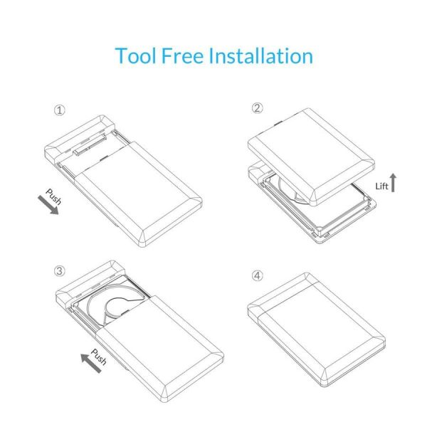 ORICO 2. 5 inch SATA to USB 2. 0 External Hard Drive Enclosure 2588US V1 BK 5