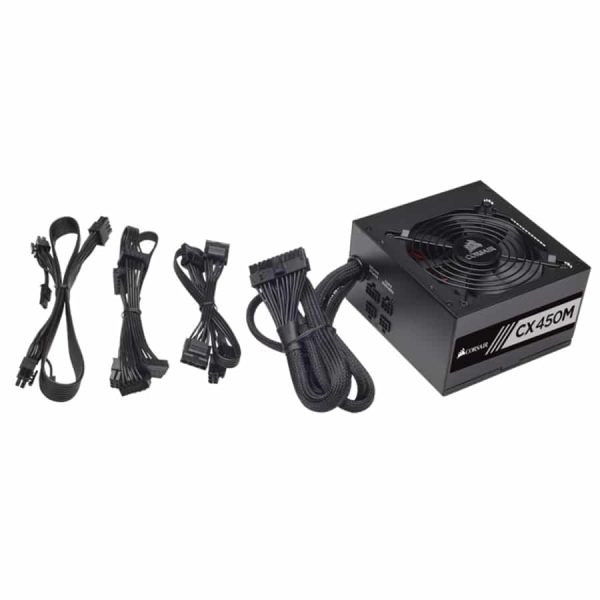 corsair cx450m cx series 450 watt 80 plus bronze certified modular power supply 6