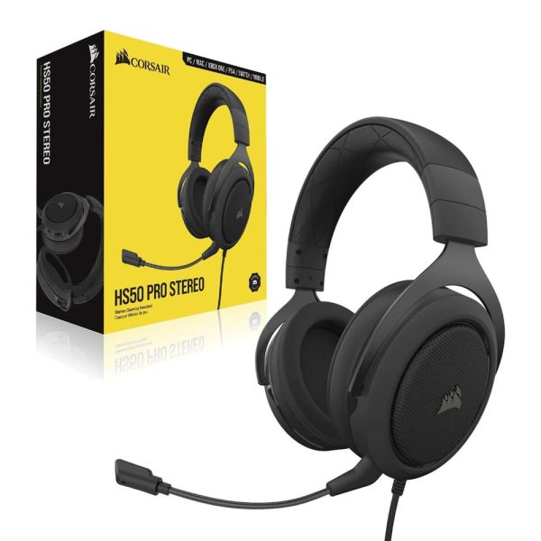 corsair hs50 pro wired black stereo gaming headphone carbon 10